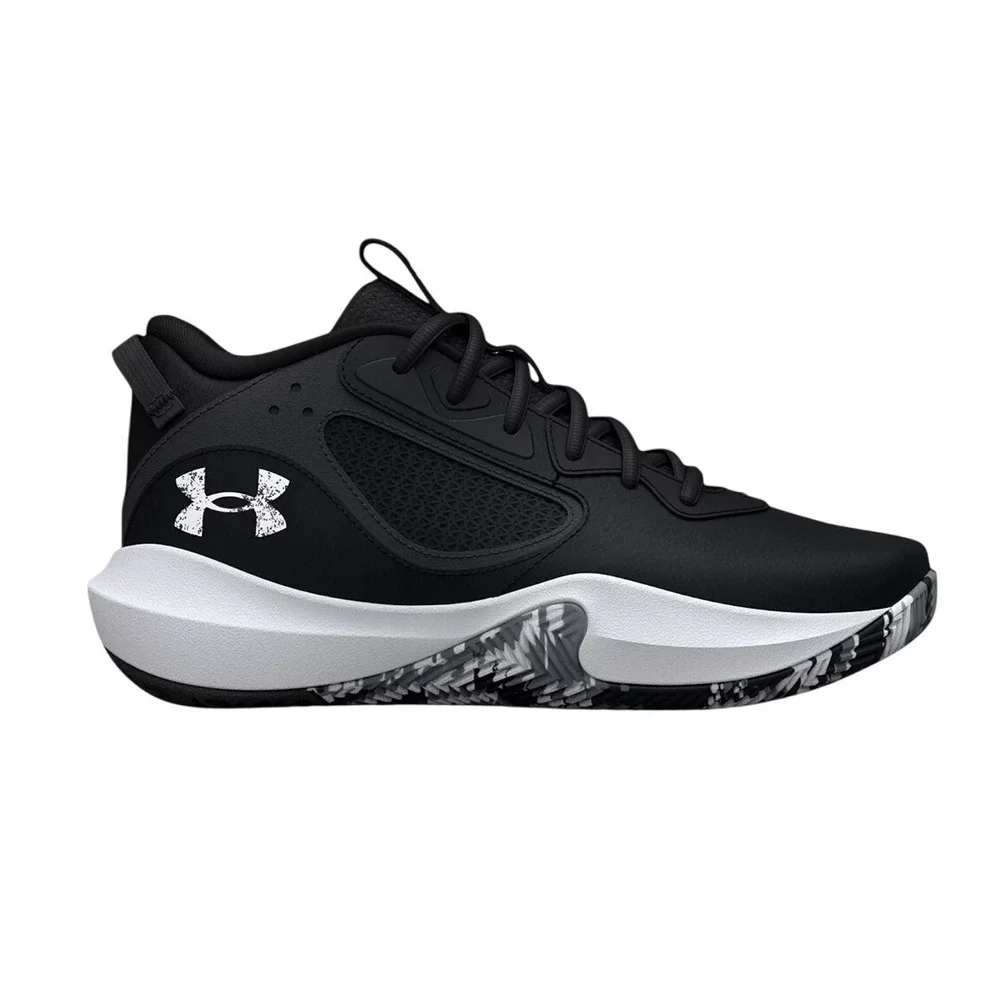 Under Armour Lockdown 6 Big Kids Basketball Shoes Sneakers Black White Size 5.5Y